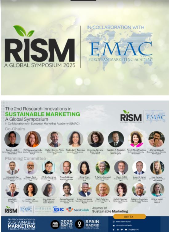 📢 The second edition of RISM 2025 is here!

🗓️Join on May 27, 2025, in Madrid for the Global Symposium on Sustainable Marketing. 🌍📈

Submit your research on the triple bottom line by Dec 1, 2024. #SustainableMarketing #RISM2025 #EMAC2025

Details: rism.world