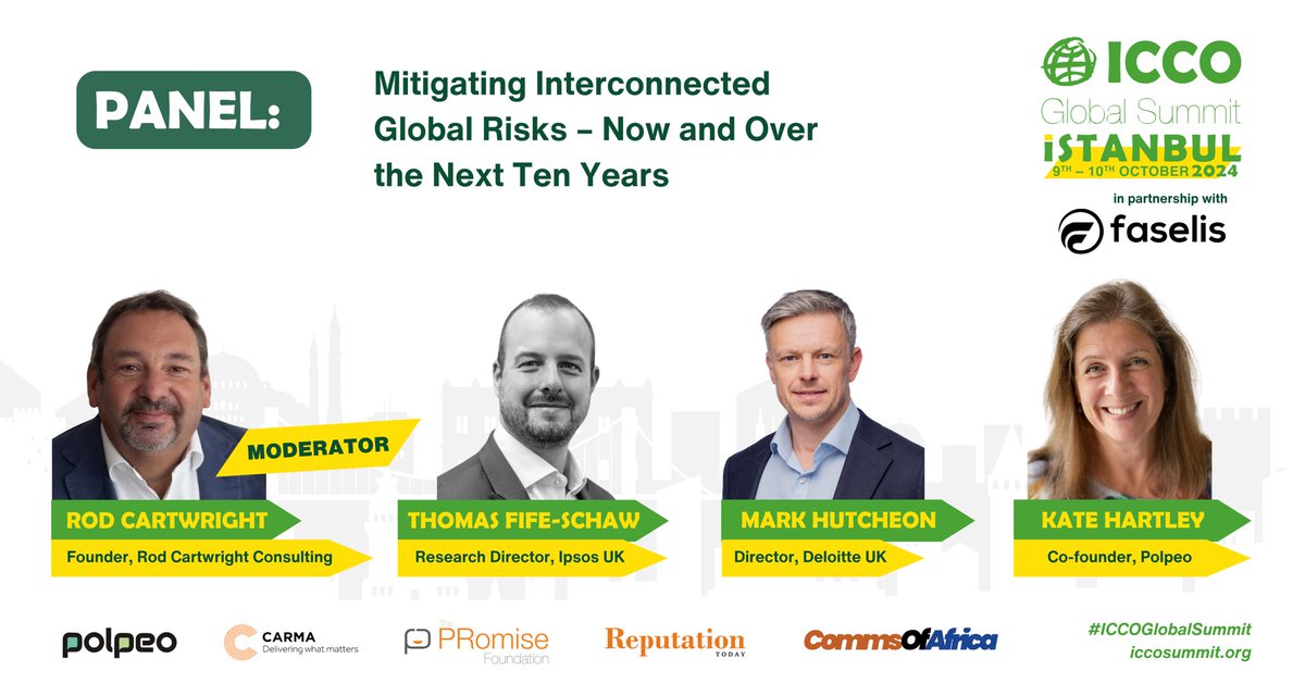 🔍🌍 𝗗𝗶𝘃𝗲 𝗶𝗻𝘁𝗼 𝗚𝗹𝗼𝗯𝗮𝗹 𝗥𝗶𝘀𝗸 𝗠𝗮𝗻𝗮𝗴𝗲𝗺𝗲𝗻𝘁: Meet Our Expert Panel for Day 1 at the #ICCOGlobalSummit in Istanbul!

Prepare for actionable insights that will reshape your approach to risk management and resilience-building.

🎫 iccosummit.org