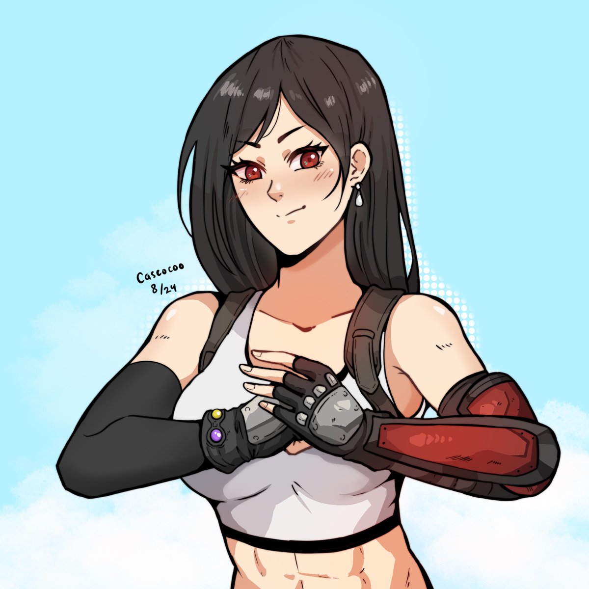 Tifa ✨ gambar latihan di sela sela ngerjain commission #ffvii #tifa #fanart