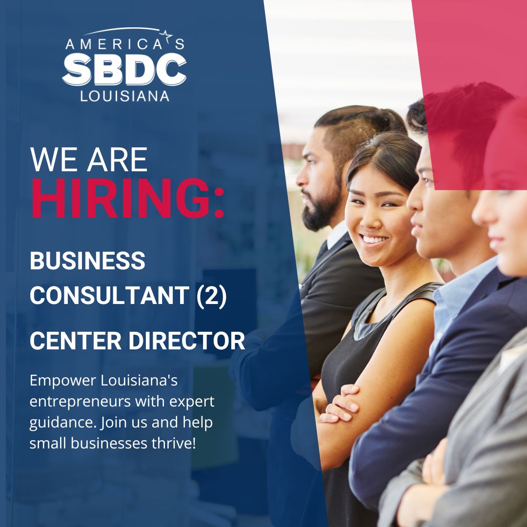 We're Hiring Across the LSBDC Network!

Southern University, Business Consultant: sus.edu/news/6676

University of Louisiana at Lafayette, Business Consultant: louisiana.csod.com/.../1/home/req…...

Southern University at Shreveport, Center Director: susla.edu/.../director-o…...