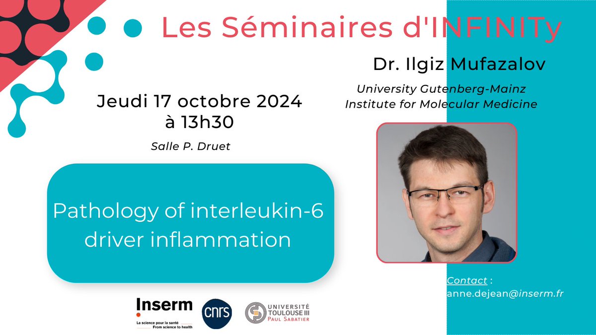 Infinity Toulouse (@infinitytls) on Twitter photo L'Institut INFINITy a le plaisir d'accueillir 👉Ilgiz Mufazalov le jeudi 17 octobre à 13h30. Retrouvez toutes les informations utiles sur l'affiche jointe. Entrée libre. Espérant vous voir nombreux !🙂 L'Institut INFINITy a le plaisir d'accueillir 👉Ilgiz Mufazalov le jeudi 17 octobre à 13h30. Retrouvez toutes les informations utiles sur l'affiche jointe. Entrée libre. Espérant vous voir nombreux !🙂