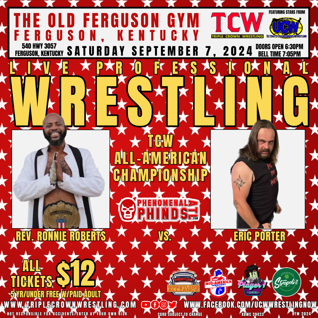 The_TripleCrown's tweet photo. 👑👑👑THIS SATURDAY👑👑👑
THE OLD FERGUSON GYM IN FERGUSON, KENTUCKY
DOORS OPEN 6:30PM - BELL TIME 7:05PM https://t.co/pTjyvu2Iku