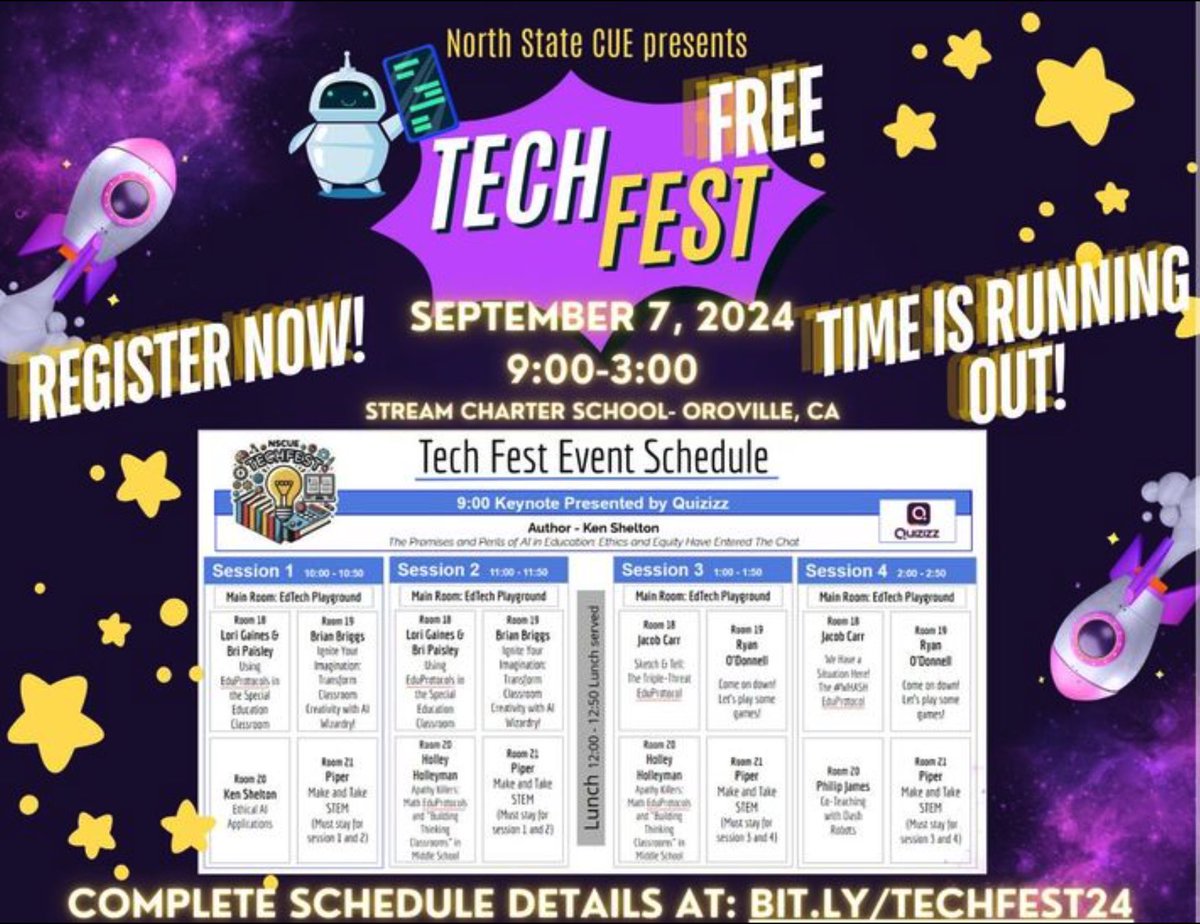 Brian Briggs (he/him/his) (@bribriggs) on Twitter photo Excited for this weekend up in <a href="/NorthStateCUE/">North State CUE</a> territory! So much goodness happening and it’s …. Free?! Hooray! Can’t wait to see so many great people!
Bit.ly/TECHFEST24 Excited for this weekend up in <a href="/NorthStateCUE/">North State CUE</a> territory! So much goodness happening and it’s …. Free?! Hooray! Can’t wait to see so many great people!
Bit.ly/TECHFEST24