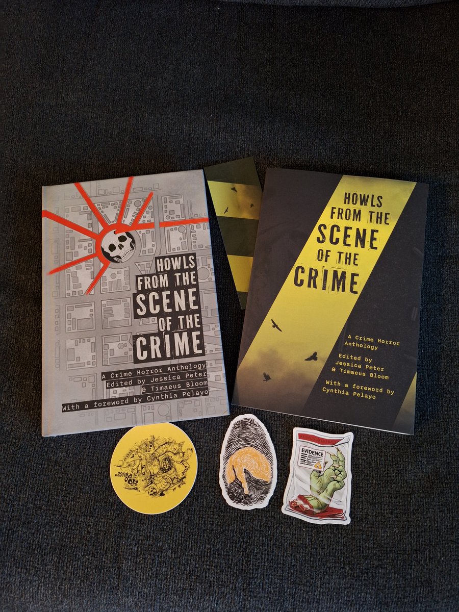 jwdonley's tweet photo. I got my author copies of HOWLS from the Scene of the Crime! Look at those covers! And check out the snazzy illustration done for my story by the amazing @tigrrrly_ https://t.co/qw7q0ORkEF