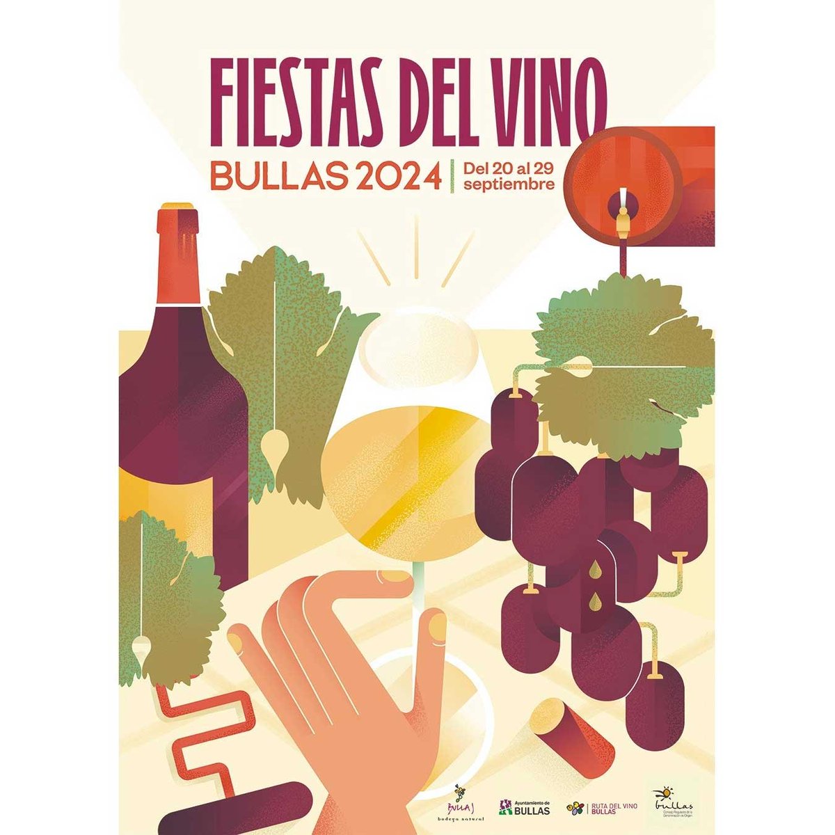 ¡Del 20 al 29 de septiembre llega La Fiesta del Vino! Muy pronto tendremos el programa completo
¡Os esperamos!

#Bullas #FiestadelVino #septiembre #enoturismo #vinodebullas #actividades #fiestas #winelovers