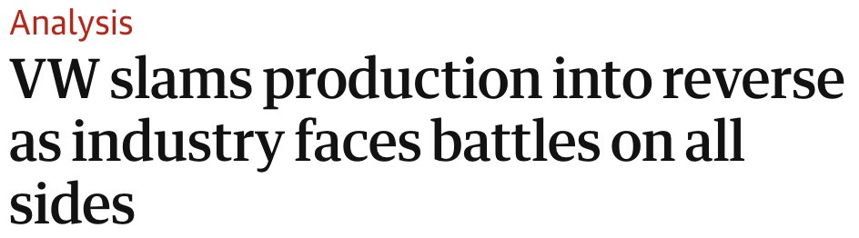 Great opportunity for a bit of motoring-themed wordplay. But what does 'slam production into reverse' actually mean? Are VW dismantling cars now?