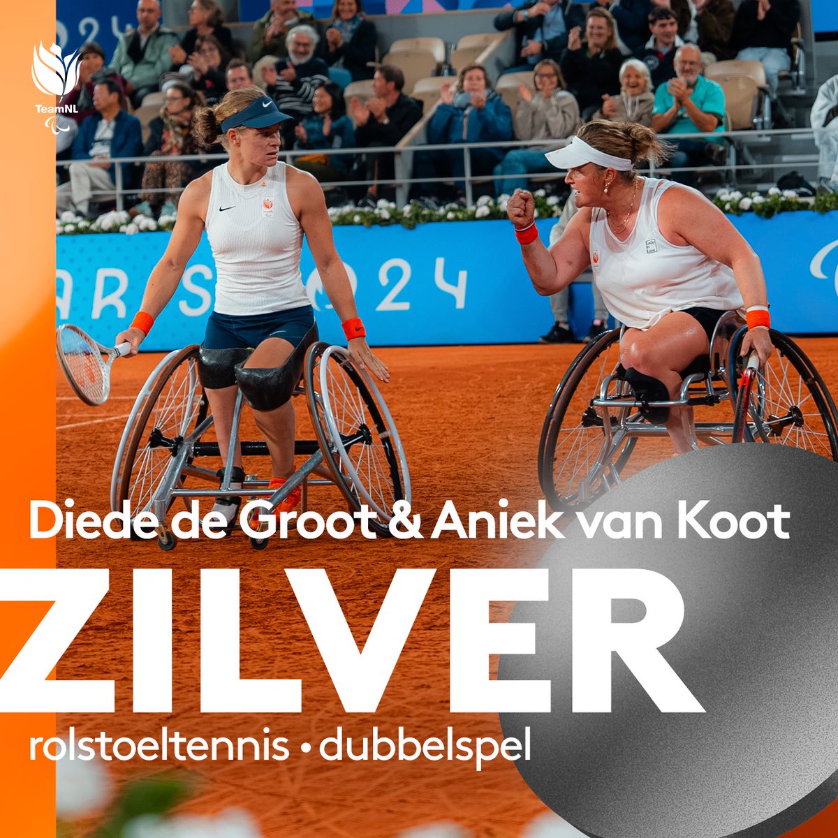 Een zenuwslopende wedstrijd 😱

Ons tennisduo is de paralympische titel kwijt en moet na een wedstrijd die heel erg gelijk op ging genoegen nemen met zilver 🥈

#TeamNL | #Paris2024
