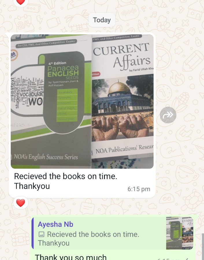 M_Ali_K_786's tweet image. Order delivered successfully
Order NOA latest edition of NOA publications
Home delivery all over Pakistan
WhatsApp 03468134627
#csspmsbooks #cssnotes #noabooks #homedelivery