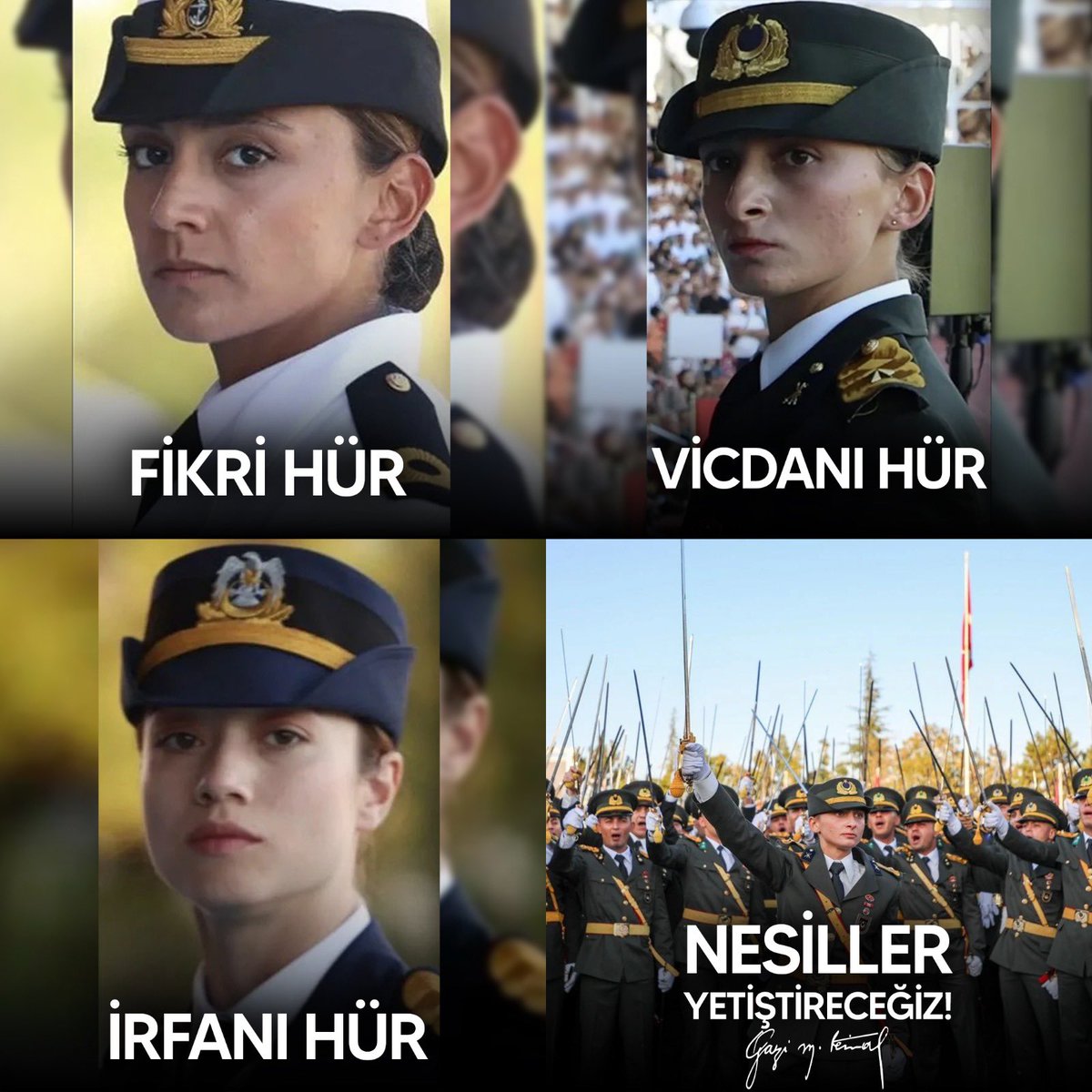 "Fikri Hür, Vicdanı Hür,
İrfanı Hür Nesiller Yetiştireceğiz" diyen, ezeli ve ebedi başkomutan,
#MustafaKemalinAskerleriyiz 🇹🇷🇹🇷🇹🇷