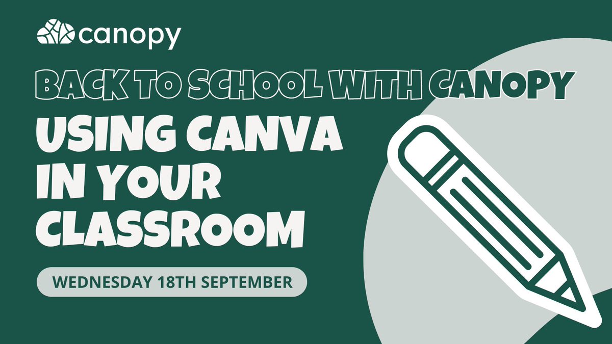 Back to school with Canopy! 👩‍🎓 

Join us on Sept 18 for a FREE webinar on using <a href="/canva/">Canva</a> in your Classroom, discover new features &amp; Canva's AI magic

UK-focused event @ 4pm BST 👉 bit.ly/BTS-CANVA-UK 
USA-focused event @ 4pm PT / 7pm ET 👉 bit.ly/BTS-CANVA-USA
<a href="/CanvaEdu/">Canva Education</a>