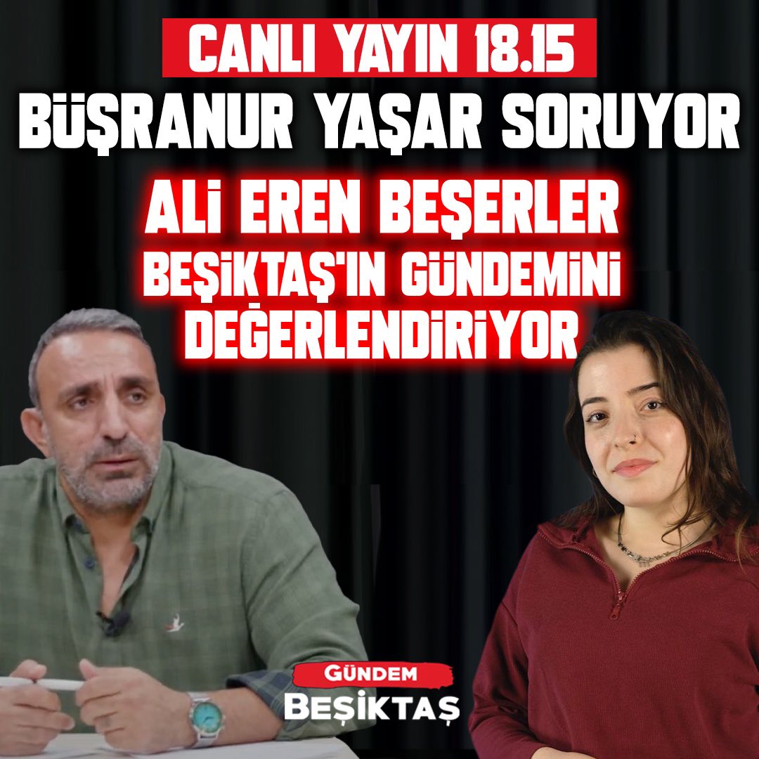 gundembjkcom's tweet photo. 🚨 Büşranur Yaşar soruyor; Ali Eren Beşerler, Beşiktaş’ın gündemini değerlendiriyor. Hepinizi bekliyoruz. @Busranuryasar1 @BeserlerEren 

https://t.co/CPpvyEIAlE https://t.co/4S6qYmLmos