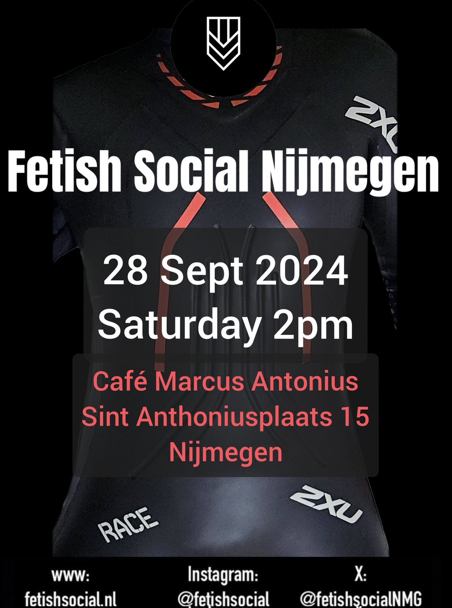 Another Fetish Social Nijmegen is coming up!
Saturday 28th of September at 2pm! 

Hope to see many of you there!

DMs are always open for questions or if you're feeling nervous about going!