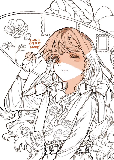 線画中 