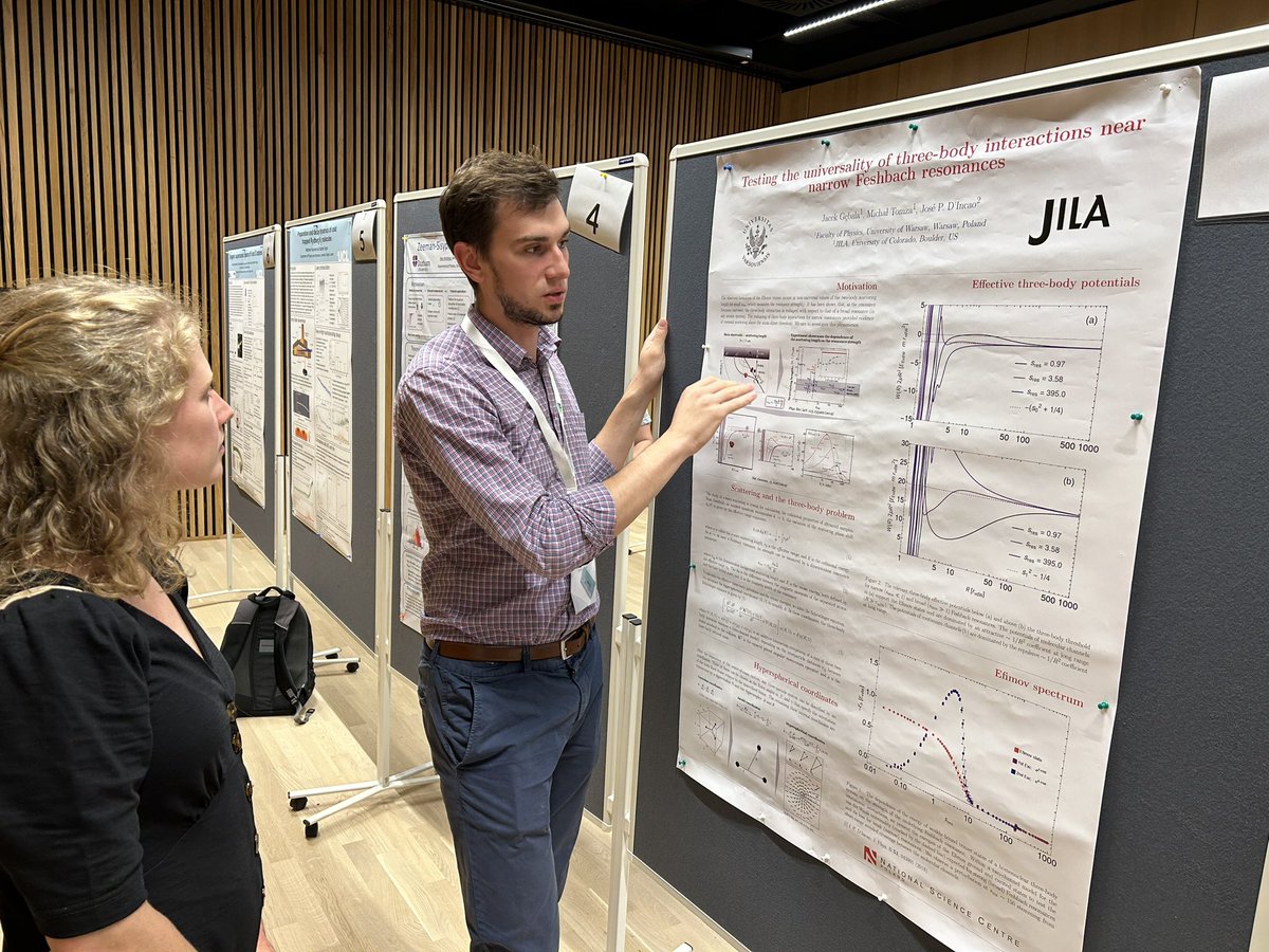 Our excellent PhD student Jacek Gębala <a href="/Jac_Geb_3/">Jacek Gębala</a> presented his results on the universality of three-body recombination at the Cold and Controlled Molecules &amp; Ions conference in Klosterneuburg, Austria <a href="/ISTAustria/">ISTAustria</a> organized by Katrin Erath-Dulitz and Mikhail Lemeshko <a href="/lemeshko/">Misha Lemeshko</a>