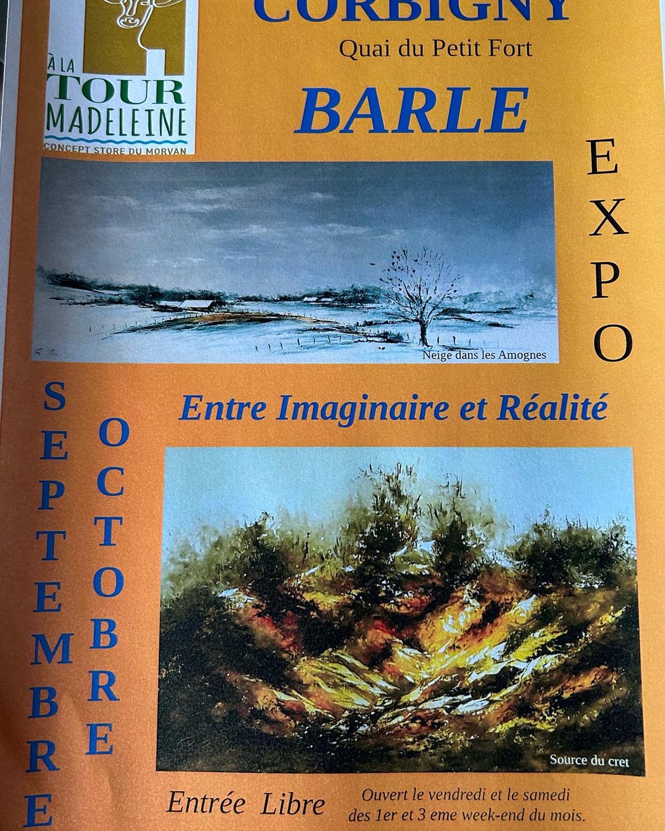 CardotFabienne's tweet photo. Exposition Automne en Morvan 🍁🍂À la Tour Madeleine à Corbigny en septembre &amp; octobre BARLE https://t.co/XSBMcq4Qev