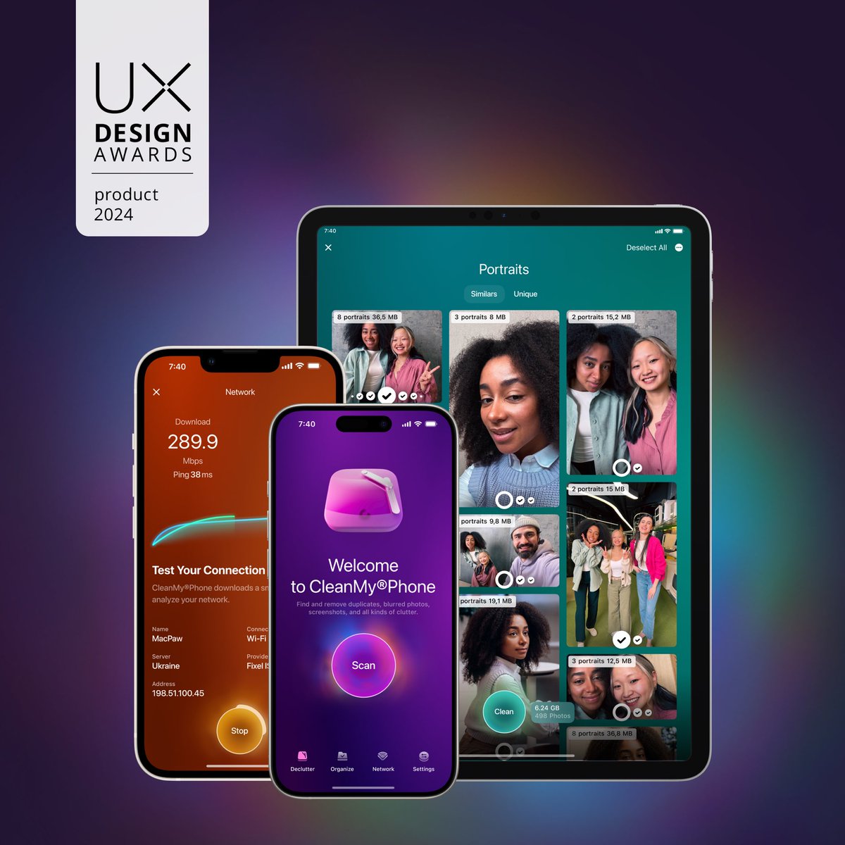 cleanmyphone's tweet image. CleanMy®Phone by @MacPaw took home the International UX Design Award 2024 (@uxdawards) from the International Design Center Berlin (@idzberlin) for its outstanding user experience. Bravo! 👏

#UXDesignAwards #UXDA24