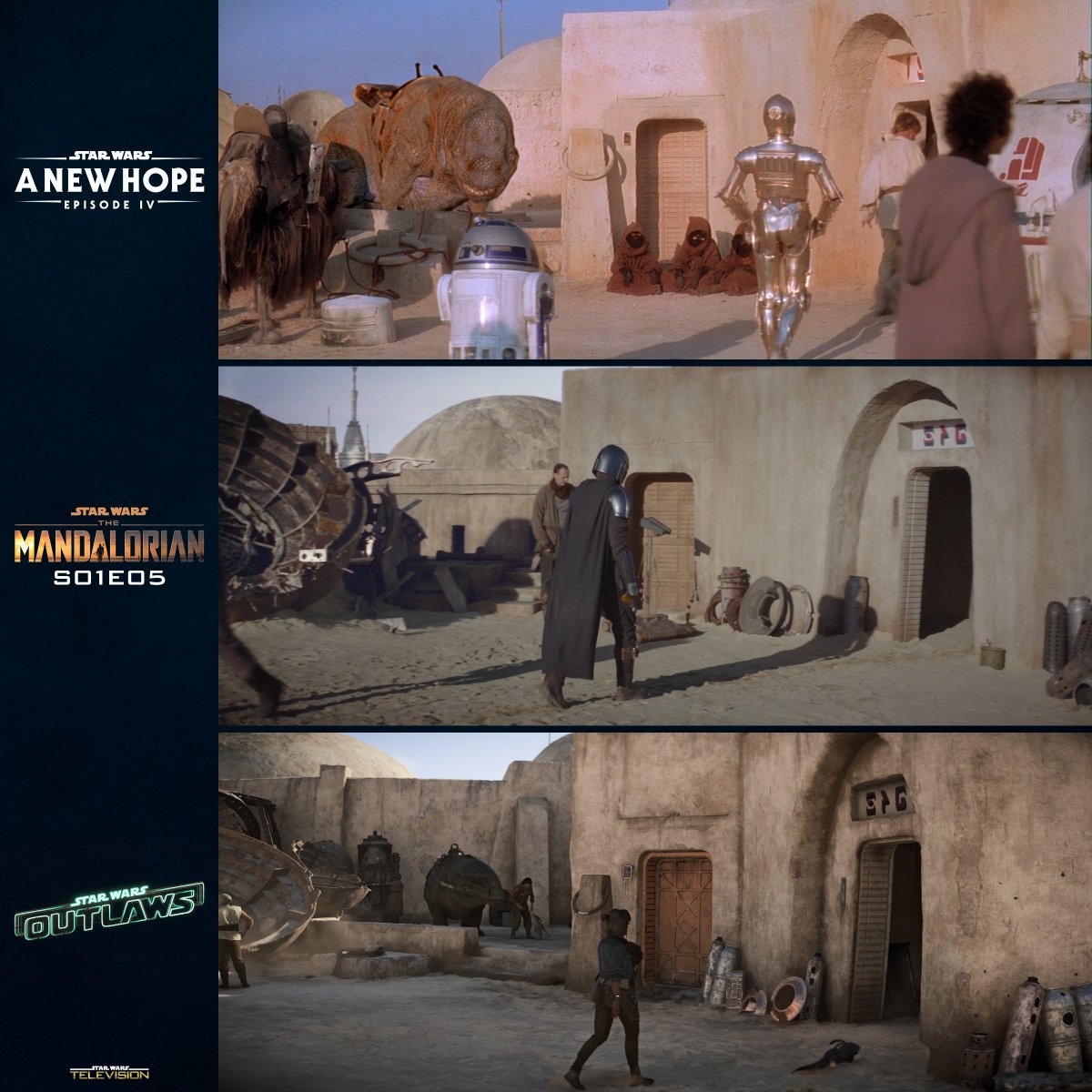 Chalmun's Cantina in #ANewHope, #TheMandalorian and #StarWarsOutlaws!

(1/3)