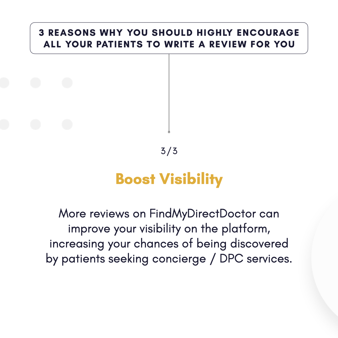 ✍️ Increase your patient signups by asking your existing patients to write a review for you on FindMyDirectDoctor ✍️

Claim your profile today through 🔗 in our bio to get access to your patient reviews 🤩
