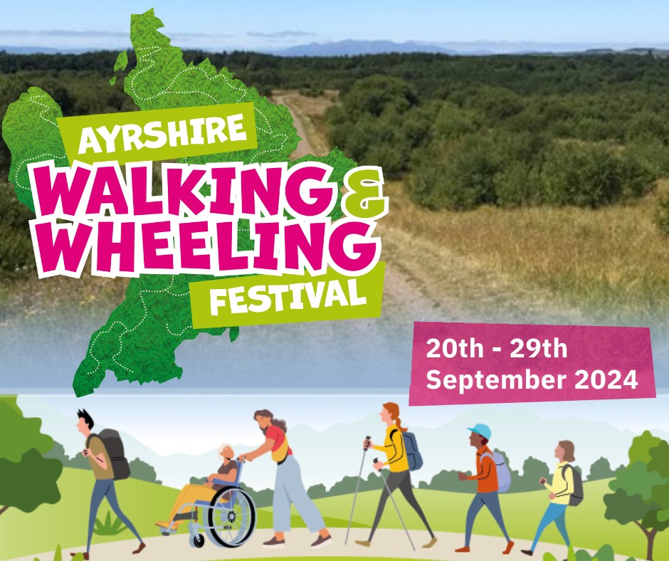 The Ayrshire #Walking and Wheeling Festival returns for it's third year 🎉

Taking place in less than three weeks, the Festival offers a wide range of opportunities to move more in a way that is accessible and fun for you.

Find out more: tinyurl.com/yy2r4jch
#EverydayWalking