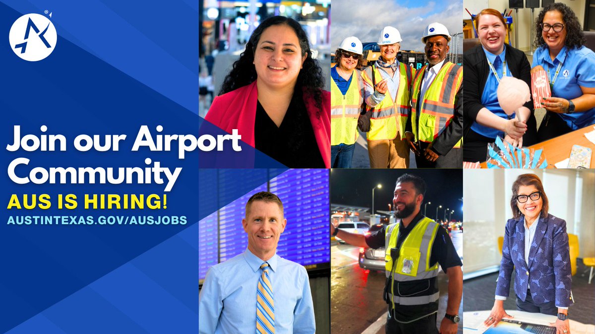 AustinAirport's tweet photo. Not every day is flawless at an airport, but the AUS team knows how to work together and get things done. 😎✈️

Want to join our airport community? We're hiring! Apply today 👉 https://t.co/NgOFJL2GAX https://t.co/SUTWTQk0fJ