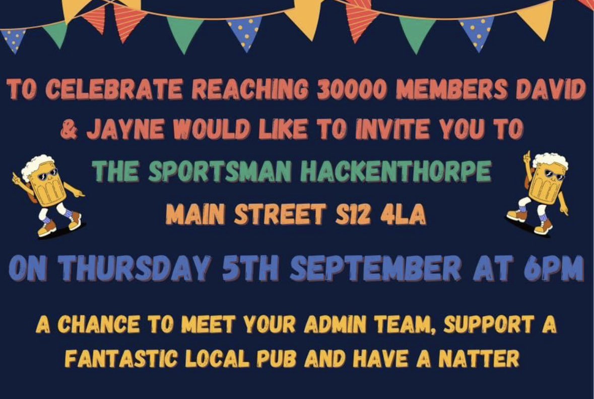 Attending this event, started this group up on 29th December 2016, great achievement with the help of Jayne to get it to 30,000 members <a href="/BBCSheffield/">BBC Sheffield</a> <a href="/SheffieldStar/">The Star, Sheffield</a> <a href="/onlinesheffield/">Sheffield Online</a>