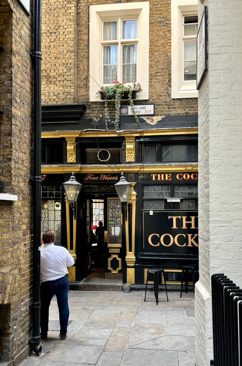 The Cockpit, EC4V.  Traditional pub still thriving in The City; excellent pint of Proper Job; old geezer ranting in the corner. Classic.