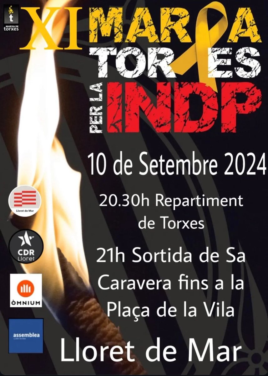 Des de Junts animem a tots els lloretencs a participar a la Marxa de Torxes 🔥