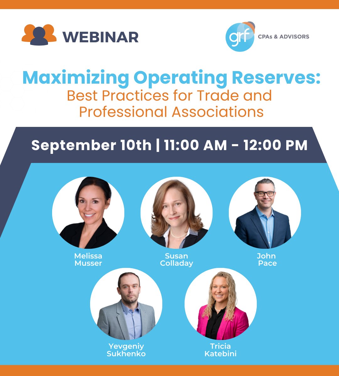 GRFCPAs's tweet image. Learn best practices for setting reserve targets, managing financial risk, and boosting credibility. Get ready for the future with confidence! hubs.ly/Q02Ns9-q0
#grfcpa #accounting #financialreserves #webinar #sas