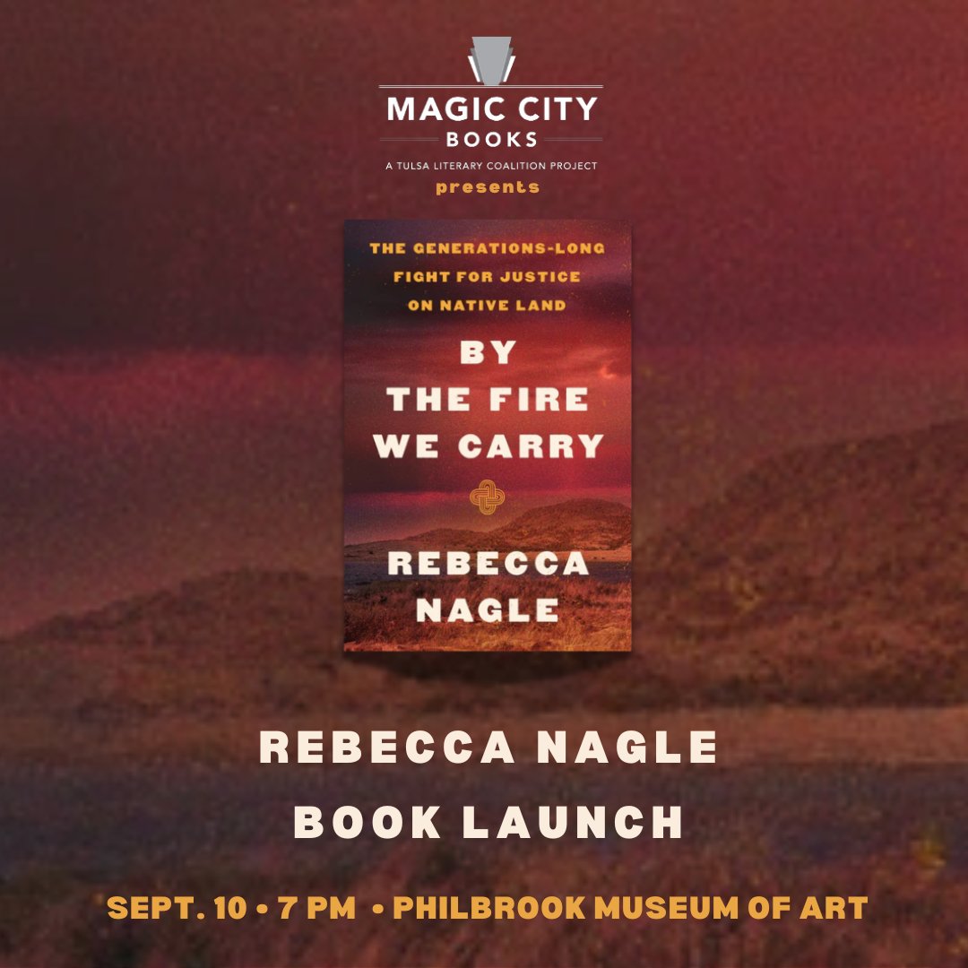 I'm so thrilled to partner with <a href="/MagicCityBooks/">Magic City Books</a> to launch #ByTheFireWeCarry on Sept. 10 at <a href="/Philbrook/">Philbrook Museum of Art</a>! It's free! I'll be joined by James Floyd (Muscogee), Rosemary McCombs Maxey (Muscogee), and Philip Tinker (Osage) to discuss the book and the long fight for justice.