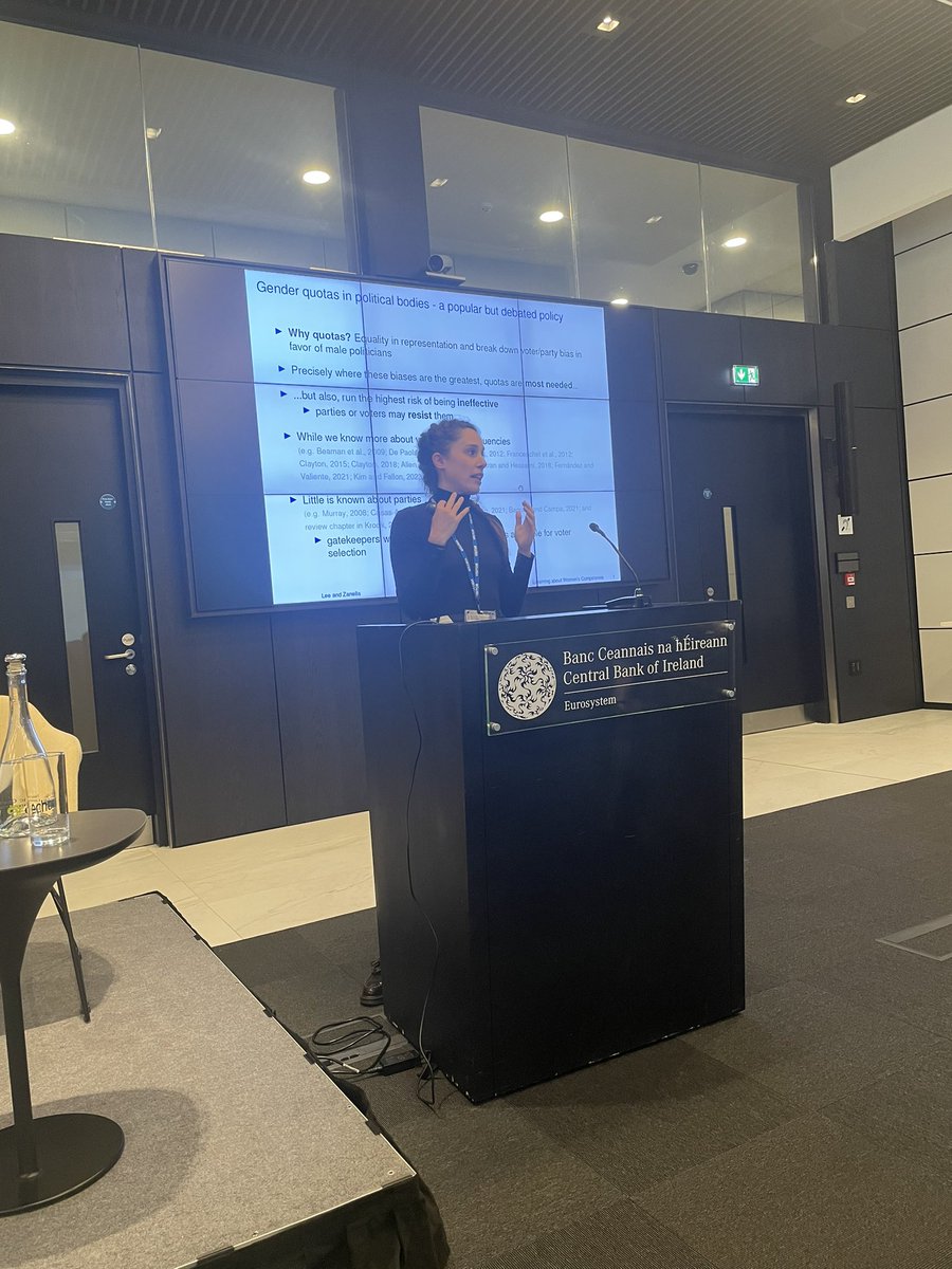 Irish Society for Women in Economics (ISWE) (@isweconomics) on Twitter photo The last paper presented at the <a href="/ISWEconomics/">Irish Society for Women in Economics (ISWE)</a> conference on #gender & #economics is by <a href="/MartinaZanella7/">Martina Zanella</a> from <a href="/tcdeconomics/">TCD Economics</a> on how political parties in South Korea respond to gender quotas. The last paper presented at the <a href="/ISWEconomics/">Irish Society for Women in Economics (ISWE)</a> conference on #gender & #economics is by <a href="/MartinaZanella7/">Martina Zanella</a> from <a href="/tcdeconomics/">TCD Economics</a> on how political parties in South Korea respond to gender quotas.