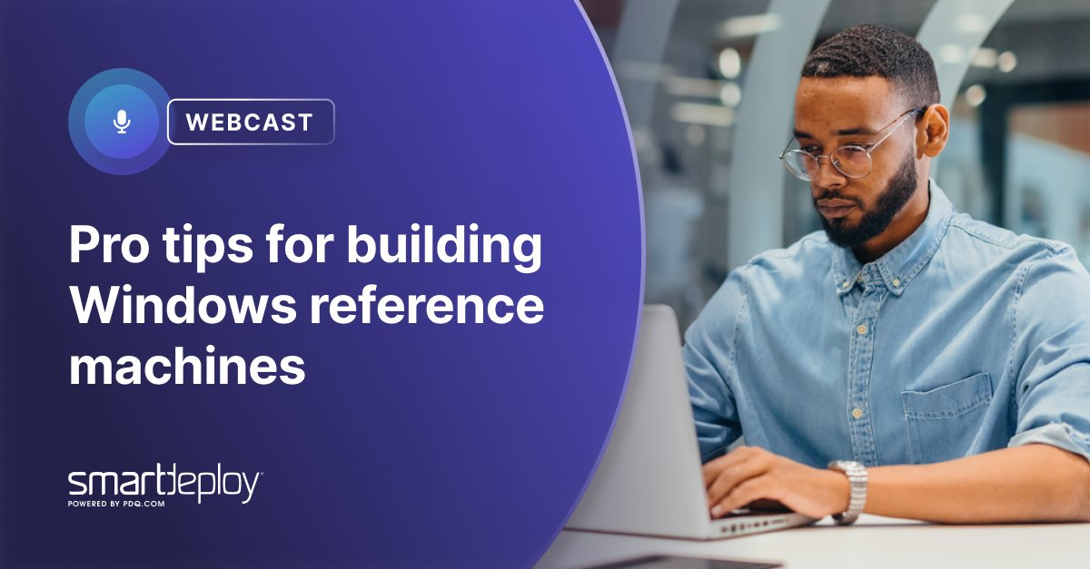 SmartDeploy's tweet image. Struggling to manage reference machines? Or looking for a better way to build Windows images and deploy to different devices and user groups? Join us on 9/11 at 12 p.m. MT to learn useful strategies and check out SmartDeploy. hubs.ly/Q02NKjzV0
