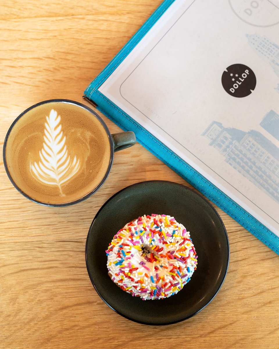 Donuts and coffee will always be our go-to treat.  🍩💙  Stop by <a href="/DollopCoffeeCo/">Dollop Coffee Co.</a>  to get yours, just a 9 min drive from home!  
📍345 E Ohio St