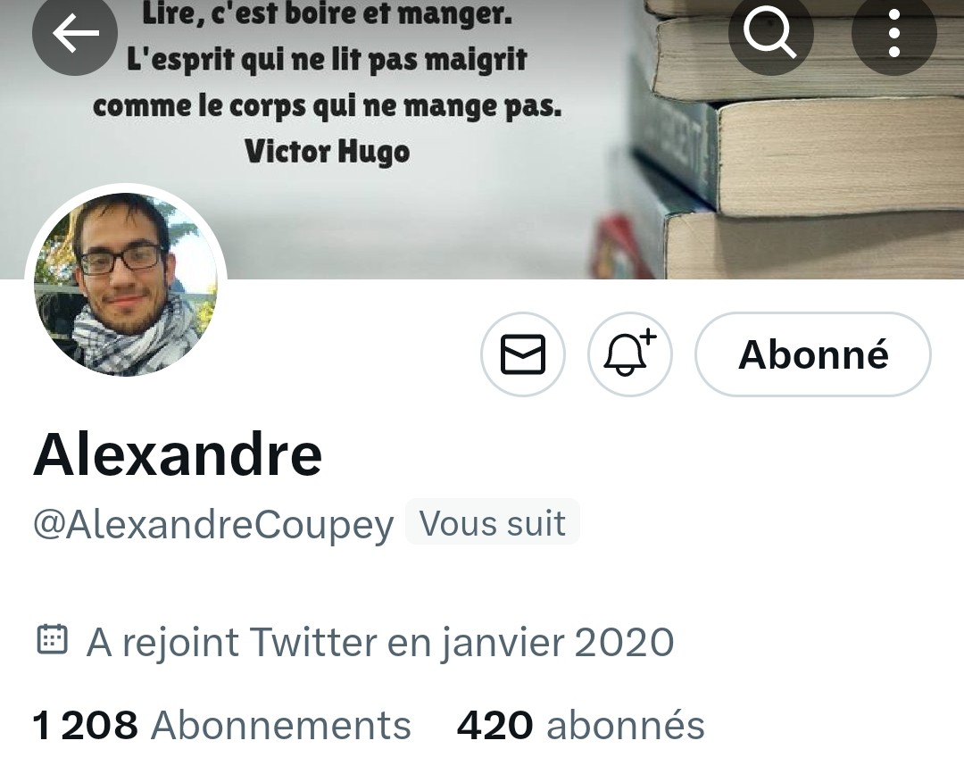 INFO🚨Mes amis abonnés😉
Ainsi que l'équipe #JambonBeurre 🇨🇵 
Notre ami <a href="/AlexandreCoupey/">Alexandre</a>    👍
Aurait besoin d'un petit coup de pouce pour grossir sa TL!🥳
Et ainsi lui donner plus de visibilité ! Merci de vous abonner à lui !🙏
Et n'oubliez pas!😉
Tous ensemble nous sommes plus