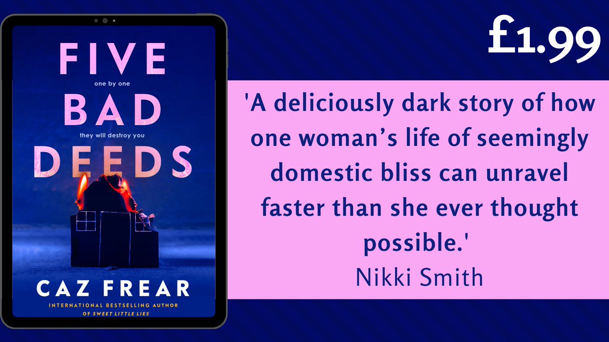 ‘A big high five for Caz Frear’s Five Bad Deeds - a page-gripping, nail-gnawing good read’ 
Cara Hunter

The dark and twisty thriller #FiveBadDeeds by
<a href="/CazziF/">Caz Frear</a> is £1.99 now!

 amzn.to/3yXLKCe
