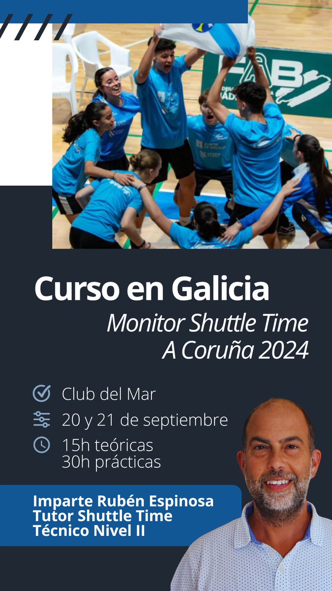 🔹Se ha convocado un Curso de Monitor de Bádminton organizado por el Club del Mar de San Amaro y la Federación Gallega de Bádminton y homologado por la Federación Española y Federación Mundial de Bádminton.

👉🏻Toda la info en: badmintongalicia.com/post/curso-de-…