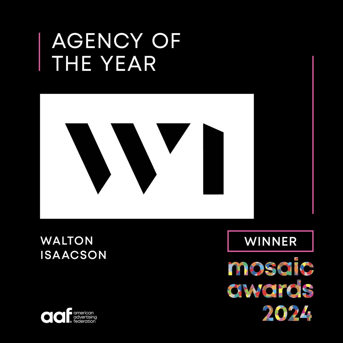 What an honor!✨We're proud to be named Agency of the Year by the #AAFMosaicAwards!
This honor highlights our dedication to creativity, inclusivity &amp; elevating diverse voices. Thank you to our incredible team &amp; partners who help bring culturally rich stories to life.
<a href="/AAFNational/">AAFNational</a>