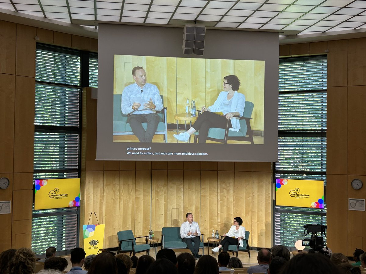 What does #TrueParticipation at municipal level look like? “Moving beyond procedural forms of engagement that don’t work &amp; using tools that enable full participation &amp; co-creation. Cities are places for organising people, resources &amp; ideas” says <a href="/JamesAnderson/">James Anderson</a> #ChangeMakerSummit