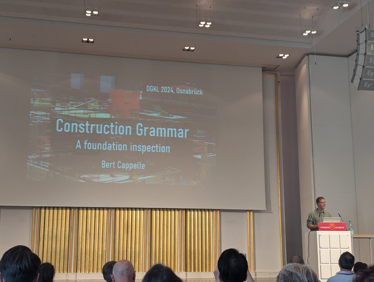 The next #DGKL2024 <a href="/dgkl2024/">DGKL 2024</a> plenary is by <a href="/BertCappelle/">Bert Cappelle</a>: Construction Grammar: A foundation inspection