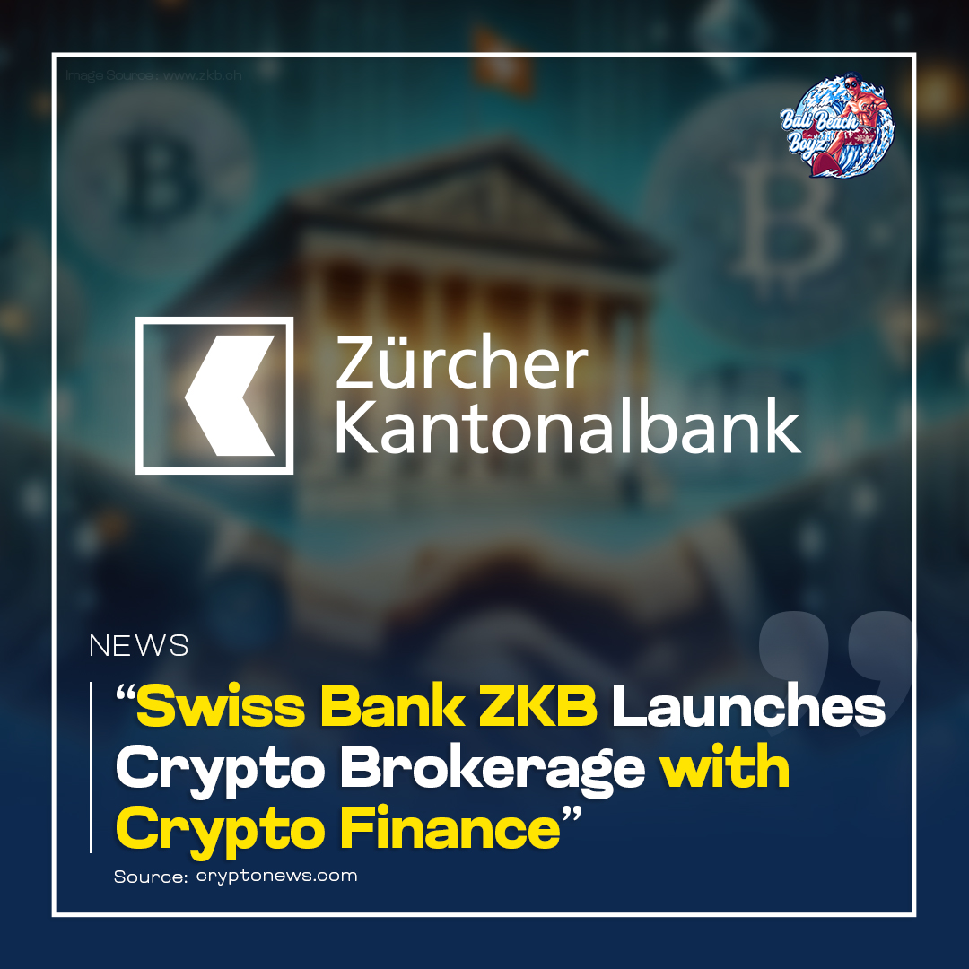 Zürcher Kantonalbank (ZKB) partners with Crypto Finance to provide crypto brokerage services, bringing institutional crypto trading closer to mainstream. This move strengthens Switzerland’s role in the global crypto market!

#CryptoFinance #Blockchain #ZKB #Switzerland #Crypto