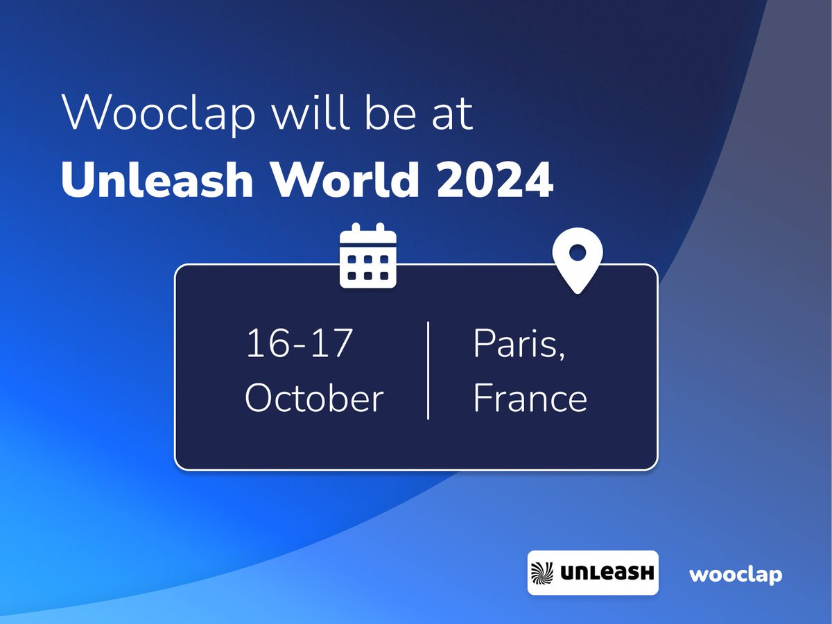 🤩 After an amazing experience last year, we're doing it again…

Meet us at #UNLEASHWorld in October! 🚀

📆 October 16th - 17th
📍 Paris

We're thrilled to return for our second round at this incredible event where the world of #HR meets!

Will you be there? 🙌