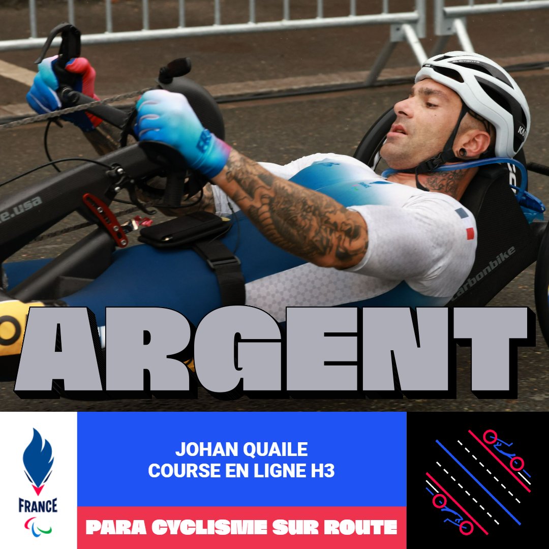 VICE CHAMPION PARALYMPIQUE 🥈

Il complète le podium tricolore, Johan Quaile remporte une deuxième médaille d'argent sur ces Jeux Paralympiques à la maison

#AllezLesBleus #Paris2024