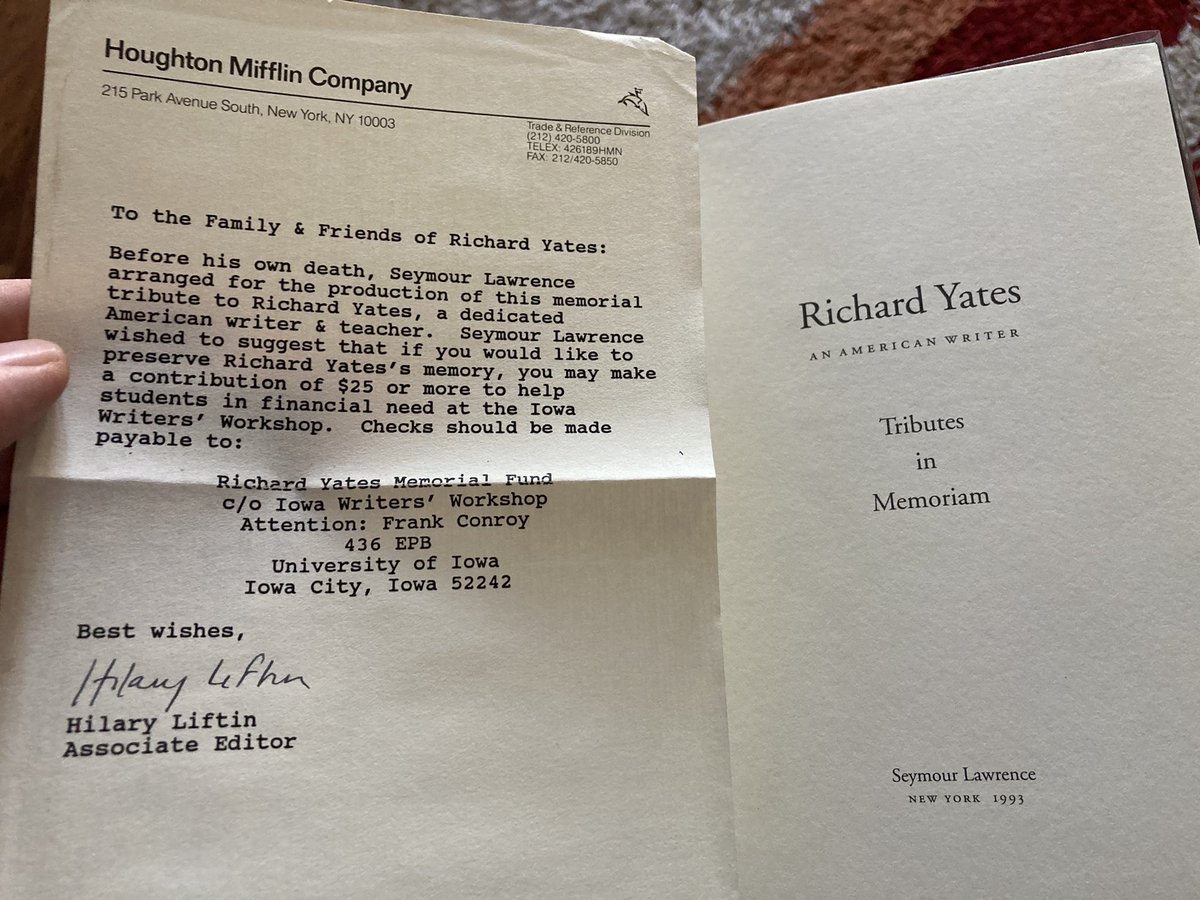thebooksdesk's tweet photo. A really special little book this one, if you can get hold of it (“swell” in fact as per the Andre Dubus piece…) #RichardYates https://t.co/FsS9GueTUZ