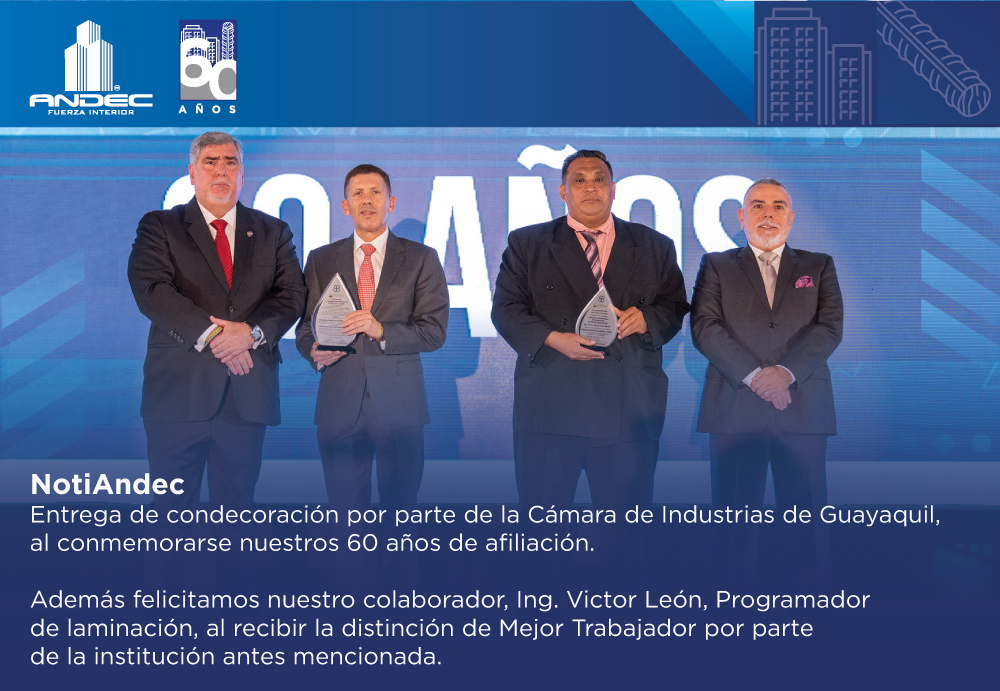 #NotiAndec
Entrega de condecoración por parte de la <a href="/Industriasgye/">Cámara de Industrias de Guayaquil</a>  al conmemorarse nuestros 60 años de afiliación. 

#Andec #FuerzaInterior #Ecuador #60Años
