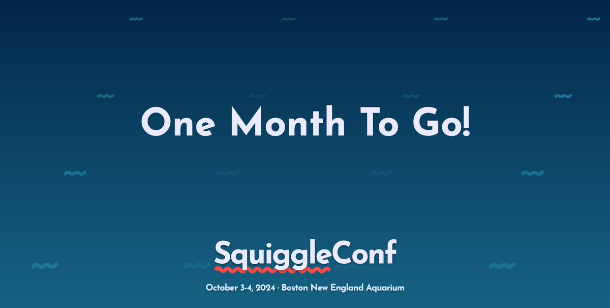 😱 ONE MONTH UNTIL SQUIGGLECONF! 😱

You should get your tickets now! NOW!

We're one of the few independent community conferences in Boston, and we're so excited to have our first day on October 3rd. But we can't do it without you. Please join us. 💙

links 👇