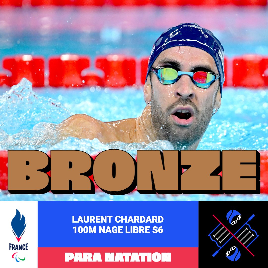 Nouvelle médaille pour Laurent Chardard ! 🥉

Notre nageur termine 3e de la finale de 100m nage libre S6 🤩

#AllezLesBleus #Paris2024