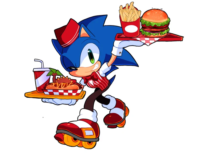 ORDER UP!Had the honor of once again making the Sonic art for  `s cafe! Please go support and check out the Spin Dash Diner at Sonic Expo! -#sonicthedgehog 