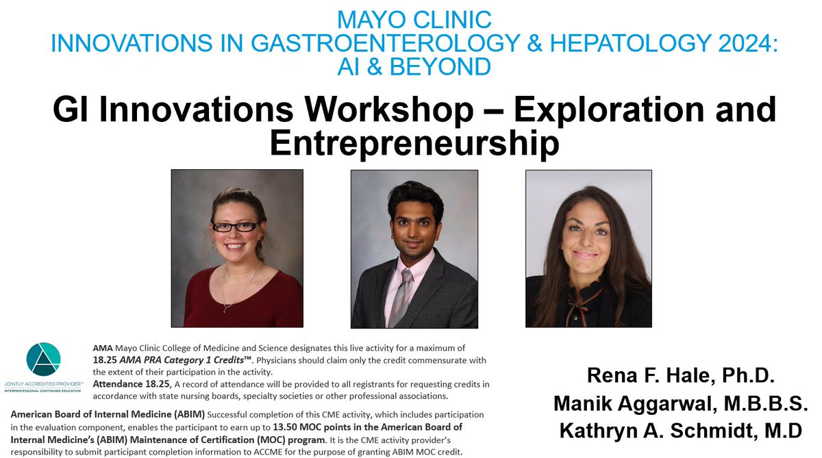 Mayo Clinic Gastroenterology & Hepatology (@mayoclinicgihep) on Twitter photo 👀 Take a peek at what you can look forward to by joining us in September for Innovations in Gastroenterology and Hepatology! <a href="/ManikGIMD/">Manik Aggarwal</a> <a href="/DrKSchmiddie/">Kathryn Schmidt, MD</a>
🚀Register Today: mayocl.in/4dQgUeg 👀 Take a peek at what you can look forward to by joining us in September for Innovations in Gastroenterology and Hepatology! <a href="/ManikGIMD/">Manik Aggarwal</a> <a href="/DrKSchmiddie/">Kathryn Schmidt, MD</a>
🚀Register Today: mayocl.in/4dQgUeg