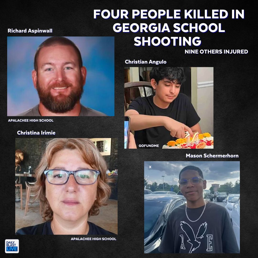 Four people are dead after a school shooting at a Georgia high school Wednesday morning.

▶️ nytimes.com/live/2024/09/0…

#georgia #shooting #schoolshooting #apalacheehighschool
