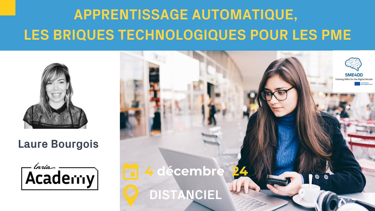 💡 [Machine Learning pour #PME]  Retrouvez le 4 décembre <a href="/LaureBourgois/">Bourgois Laure</a> pour la gestion des #data et l'analyse #predictive
🗃️Programme > inria-academy.fr/scikit-learn-m…
 #training #MachineLearning