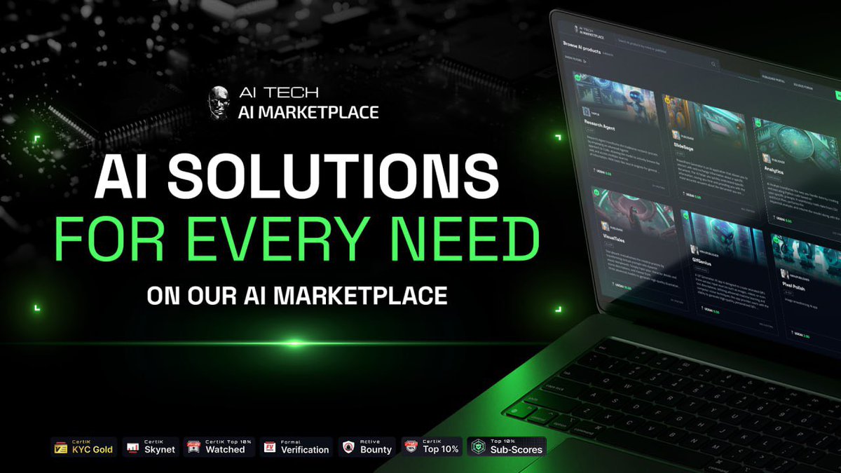 AITECHio's tweet photo. 💡 AITECH AI Solutions!

🌟 From foundational models to specialized applications, the Solidus Ai Tech AI Marketplace will offer a diverse range of AI solutions tailored to various needs. Explore our platform’s user-centric design and find everything you need to leverage AI technology effectively. 

🧑‍💻 AITECH's AI Marketplace will also help developers launch, monetize, and secure their AI apps with cost savings, wide audience reach, collaboration, crowdsourcing, and a focus on sustainability and security.

✨ Whether you’re new to AI or a seasoned pro, our marketplace will support your journey.